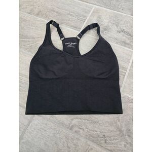 Women's Tory Burch Tory Sport Seamless Long Line Bra Black‎ Size XS